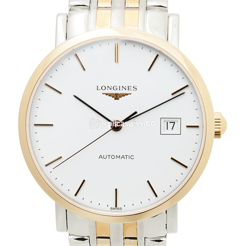 Elegant Longines L4.810.5.12.7 Replica in White Dial 18kt Steel Case Watch