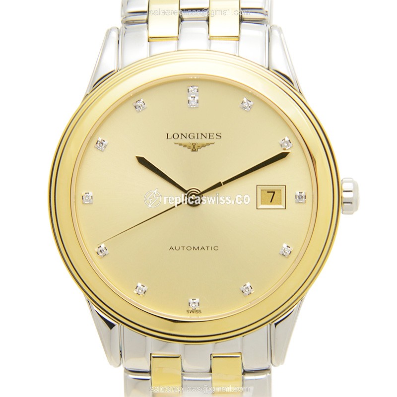 Elegant Longines L4.874.3.37.7 Replica Watch with Automatic Movement & Polished Gold-Plated Case