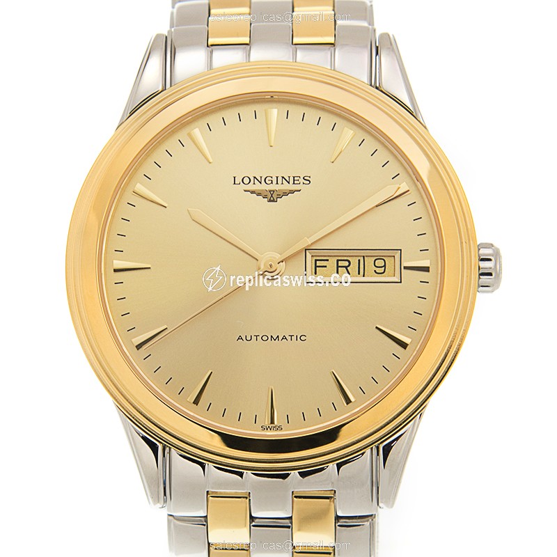 Elegant Longines L4.899.3.32.7 Replica in 18kt Gold with Automatic Movement Gold Bracelet Watch
