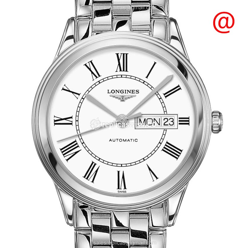 Elegant Longines L4.899.4.21.6 Replica Watch | Automatic Movement | White Dial, Stainless Steel Case