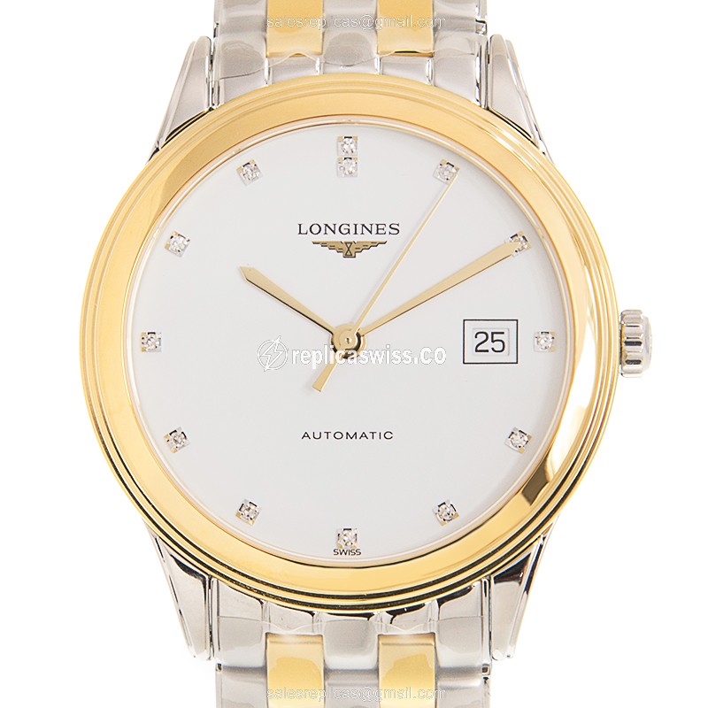 Elegant Longines L4.974.3.27.7 Replica in White Dial & Stainless Steel, Automatic Movement Watch