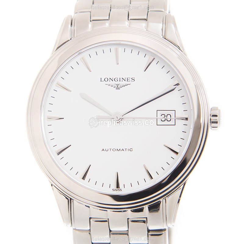 Elegant Longines L4.974.4.12.6 Replica Watch in Stainless Steel, Automatic Movement & White Dial