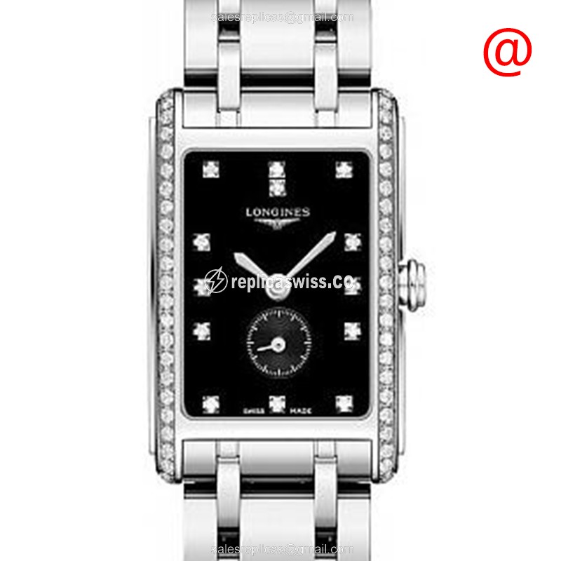 Elegant Longines L5.255.0.57.6 Dolce Vita Replica with Black Dial Stainless Steel Case Watch