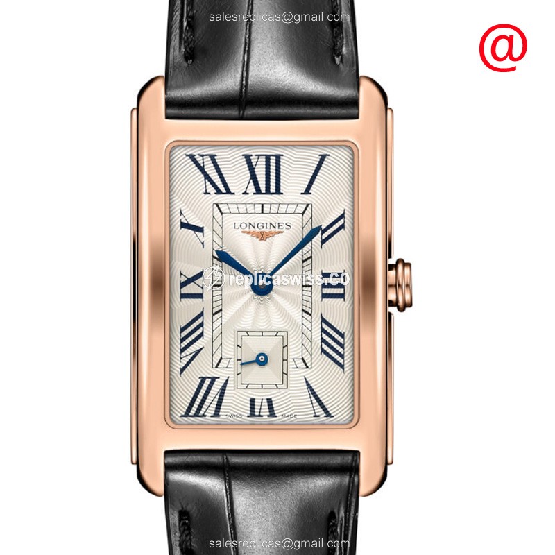 Elegant Longines L5.512.8.71.0 Dolce Vita Replica with Silver Dial 18kt Gold Case Watch