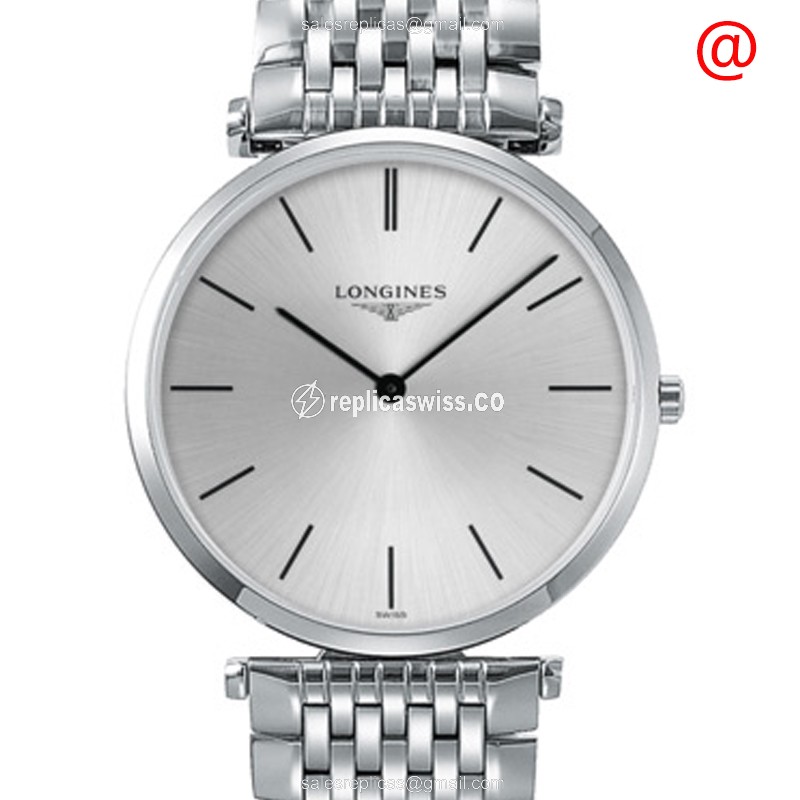 Elegant Longines LA GRANDE Quartz Replica with Silver Dial Steel Case Watch