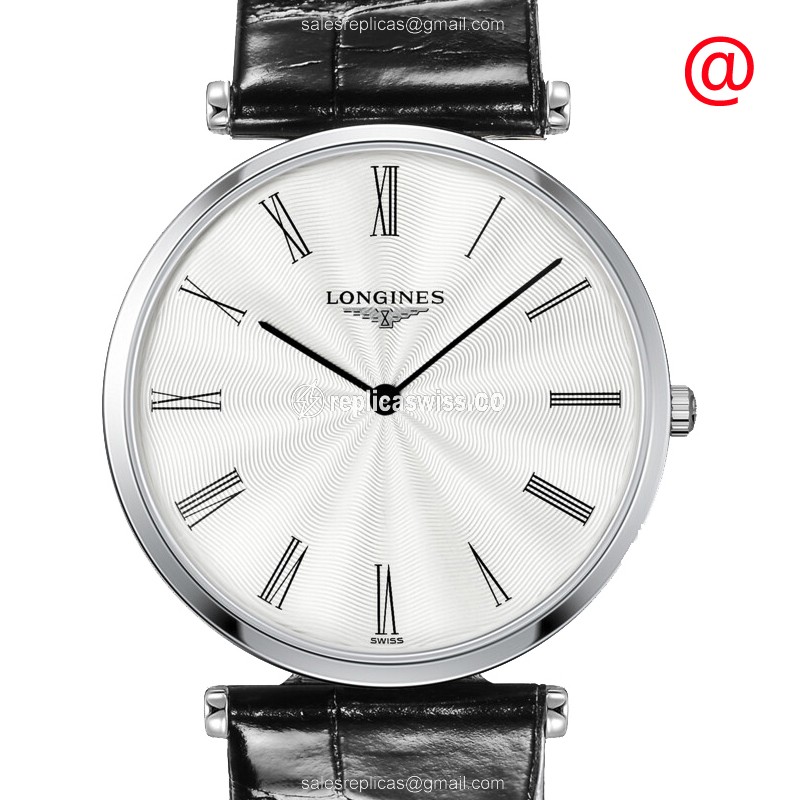 Elegant Longines LA GRANDE Replica Watch | Swiss Quartz | Silver Dial, Leather Strap