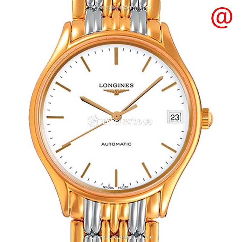 Elegant Longines Lyre Replica in 18kt Gold & Steel, Automatic Movement, White Dial Watch