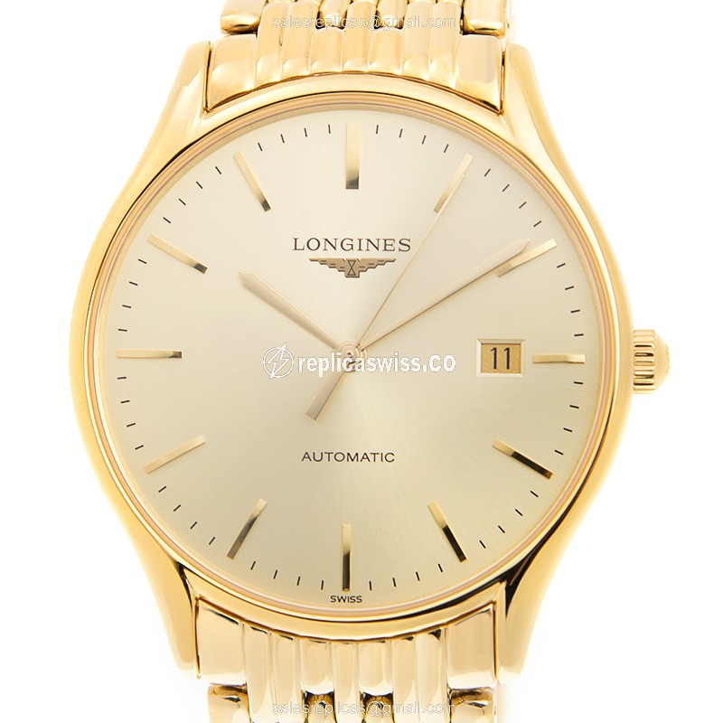 Elegant Longines Lyre Replica in 18kt Gold Steel Case with Automatic Movement Watch