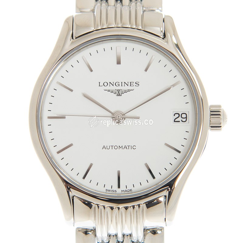 Elegant Longines Lyre Replica Watch | Automatic Movement, White Dial, Stainless Steel Case