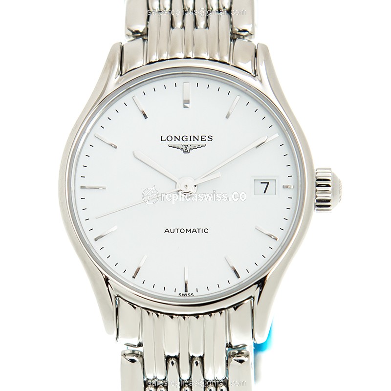 Elegant Longines Lyre Replica Watch | Automatic Movement, White Dial, Stainless Steel Case