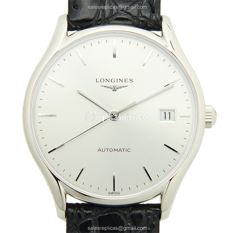 Elegant Longines Lyre Replica Watch in Silver Dial & Stainless Steel, Automatic Movement & Leather