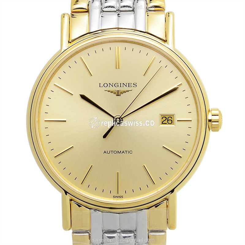 Elegant Longines Presence Replica in Gold PVD Case & Automatic Movement Watch