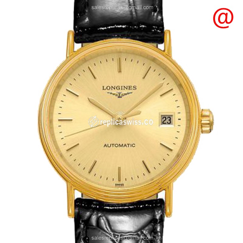 Elegant Longines Presence Replica in PVD Gold Case & Automatic Movement Watch