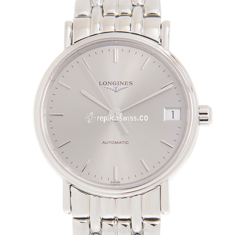 Elegant Longines Presence Replica in Stainless Steel, Automatic Movement & Gray Dial Watch