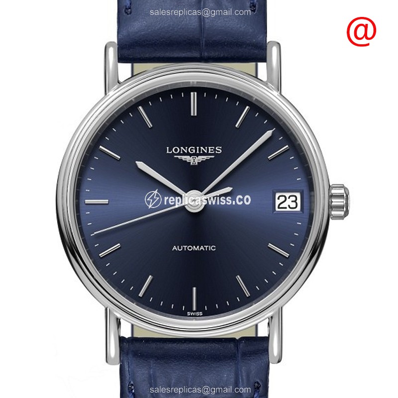 Elegant Longines Presence Replica in Stainless Steel Case, Automatic Movement, Blue Dial Watch