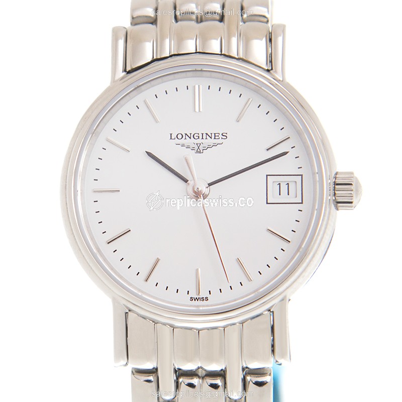 Elegant Longines Presence Replica in Stainless Steel & White Dial, Automatic Movement Watch