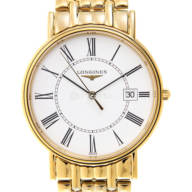Elegant Longines Presence Replica in White Dial & Gold-Plated Case, Automatic Movement Watch