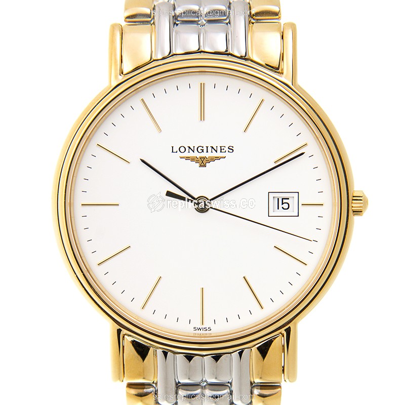 Elegant Longines Presence Replica in White Dial & Gold-Plated Case, Automatic Movement Watch