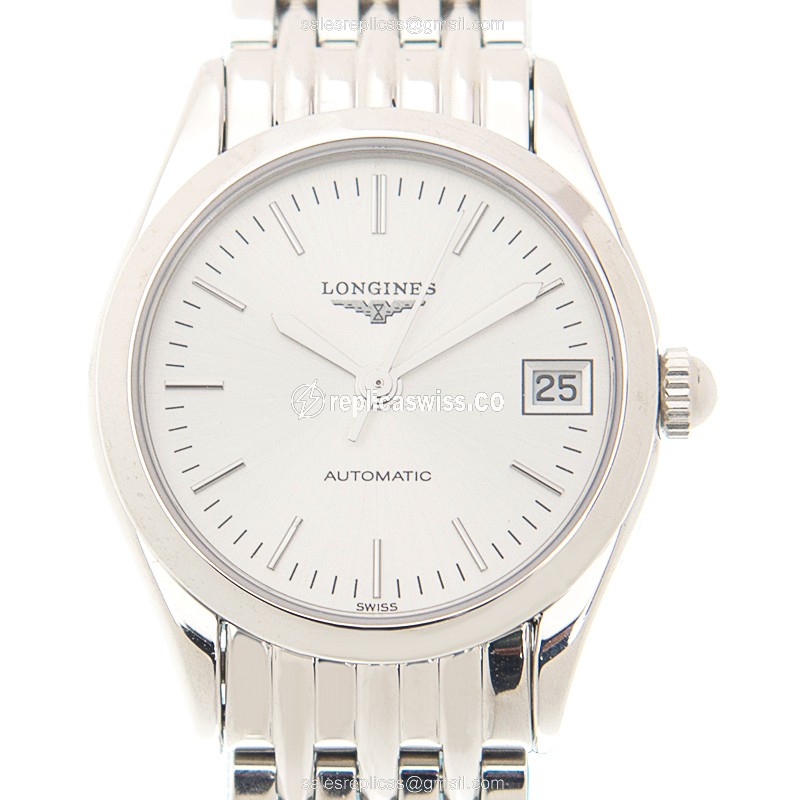 Elegant Longines Presence Replica Watch | Automatic Movement, Gray Dial, Stainless Steel Case