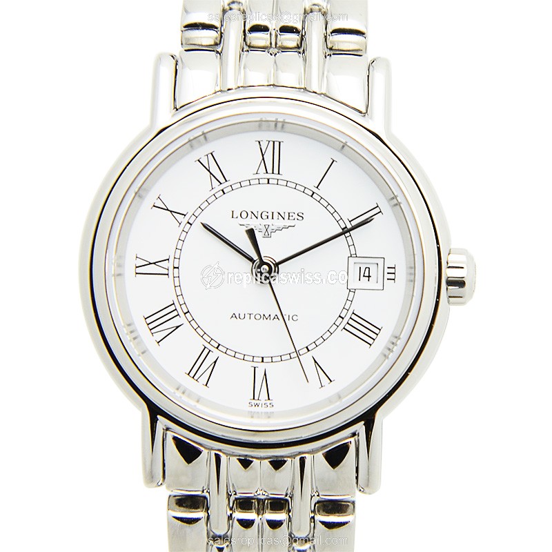 Elegant Longines Presence Replica Watch | Automatic Movement, White Dial & Stainless Steel Case