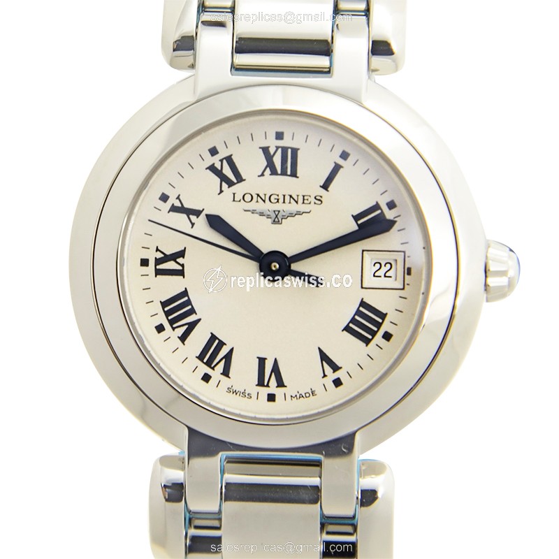 Elegant Longines Prima Luna Replica in White Dial & Stainless Steel, Automatic Movement Watch
