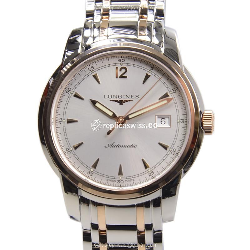 Elegant Longines Saint Imier Replica with Automatic Movement & Polished 18kt Steel Case Watch