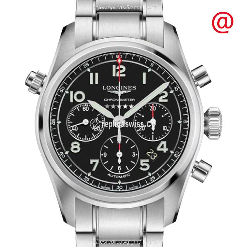 Elegant Longines Spirit Replica Watch | Automatic Movement, Black Dial, Stainless Steel Case