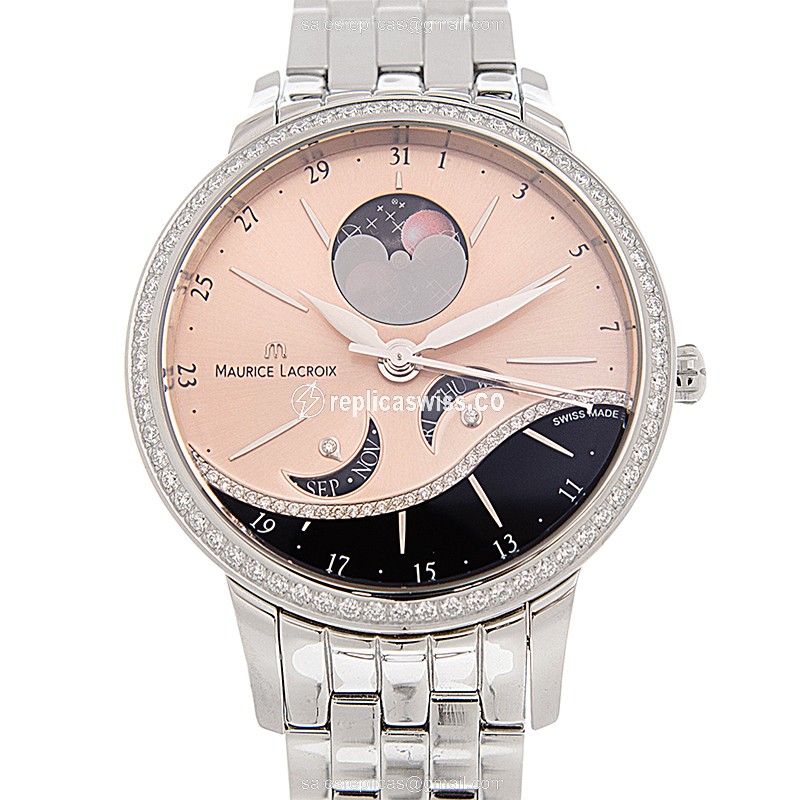 Elegant Maurice Lacroix SD6207-SD502-55E STARSIDE Replica with Gold Dial & Stainless Steel Case