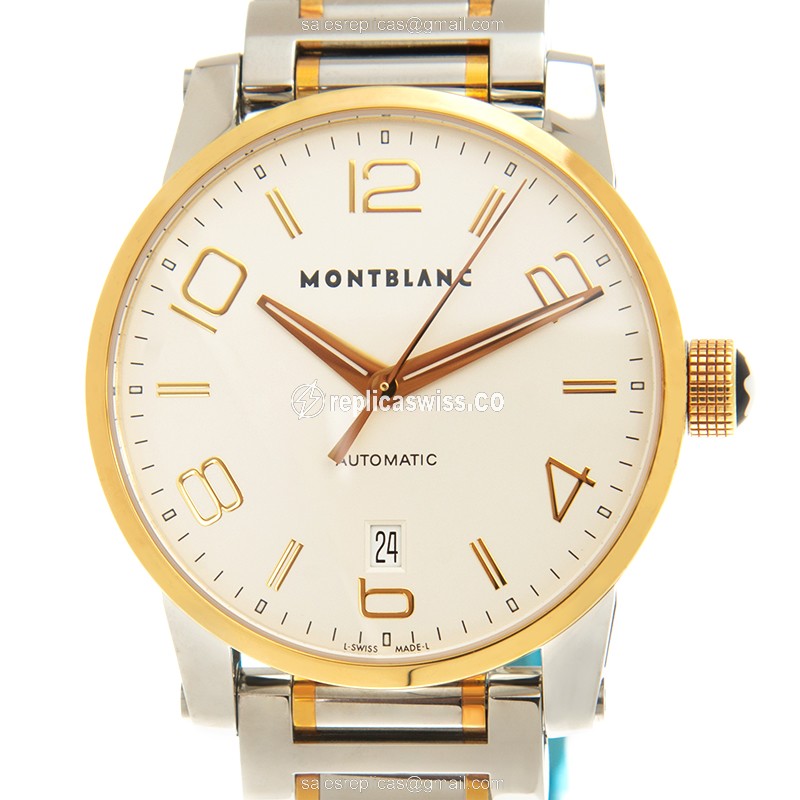 Elegant Mont Blanc Timewalker 106502 Replica Watch with Automatic Movement & White Dial on