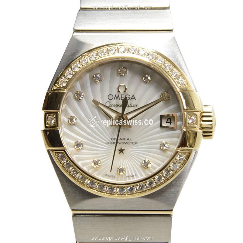 Elegant Omega 123.25.27.20.55.002 Constellation Replica with Automatic Movement White Dial on