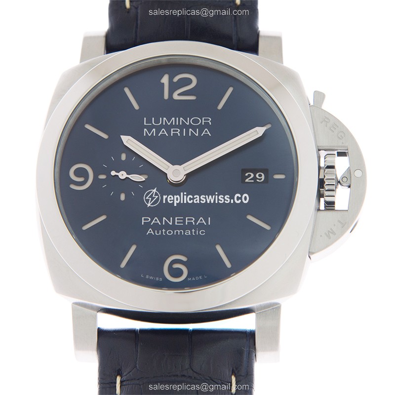 Elegant Panerai LUMINOR MARINA Replica in Automatic Blue Dial Stainless Steel Case Watch
