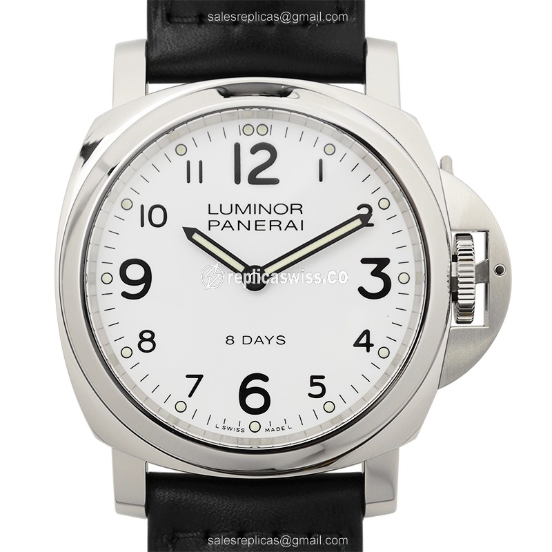 Elegant Panerai LUMINOR Replica in Stainless Steel Case, Manual Wind Movement, White Dial Watch