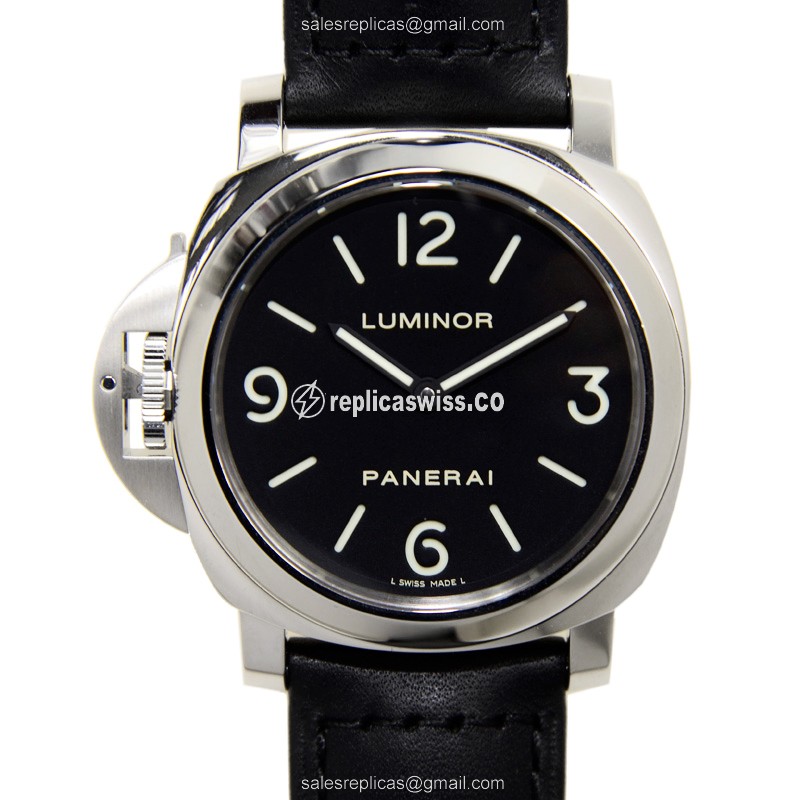 Elegant Panerai PAM00219 LUMINOR Replica with Manual Wind Movement Black Steel Case Watch