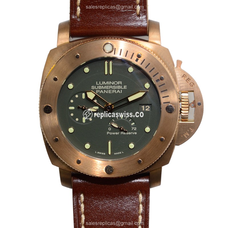 Elegant Panerai PAM00507 LUMINOR Replica with Automatic Movement Green Titanium Case Watch