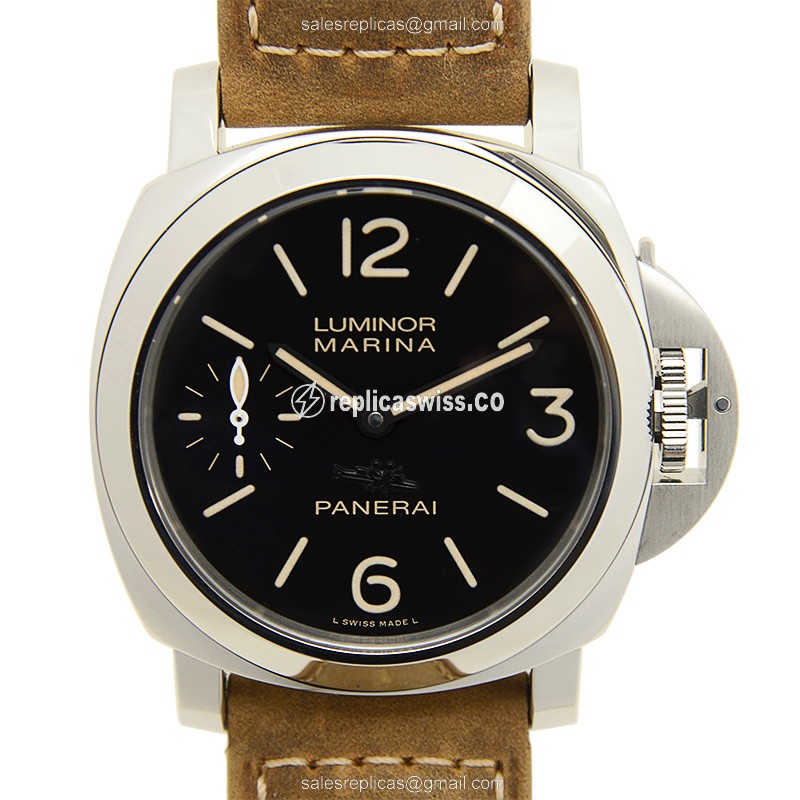 Elegant Panerai PAM00545 LUMINOR Replica with Manual Wind Movement Black Dial, Steel Case Watch