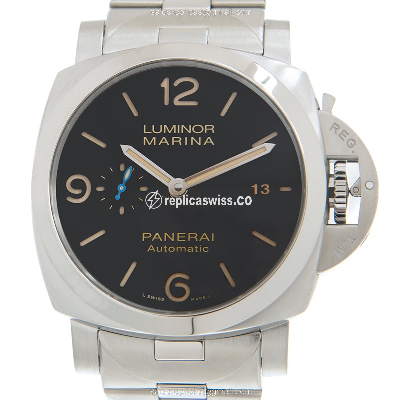 Elegant Panerai PAM00723 LUMINOR Replica in Black Dial Stainless Steel Case Watch