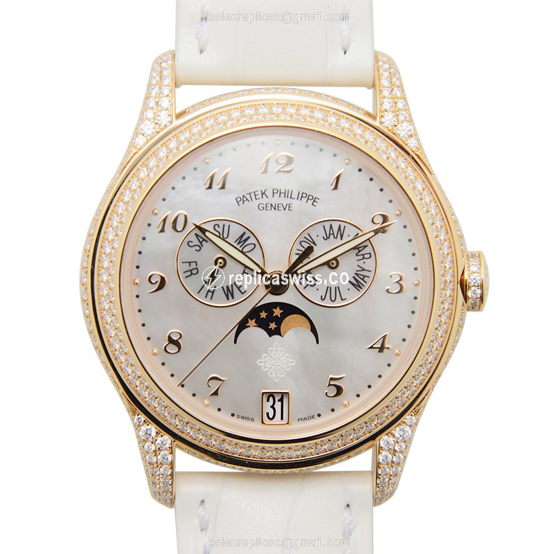 Elegant Patek Philippe 4937R-001 Replica in 18kt Rose Gold, Automatic Movement, White Dial Watch
