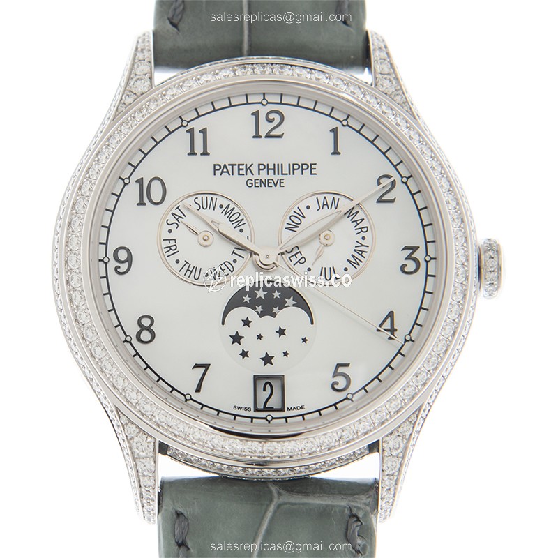 Elegant Patek Philippe 4948G-010 Replica with Automatic Movement 18kt White Gold Case Watch