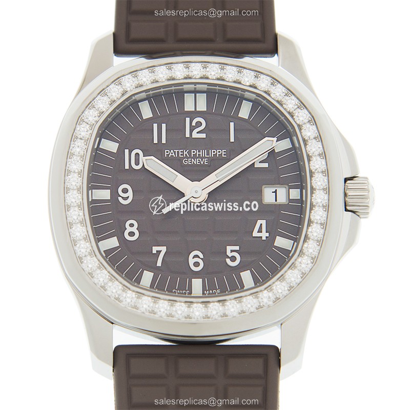 Elegant Patek Philippe 5067A-023 AQUANAUT Quartz Replica with Brown Dial Ruby Clasp Watch
