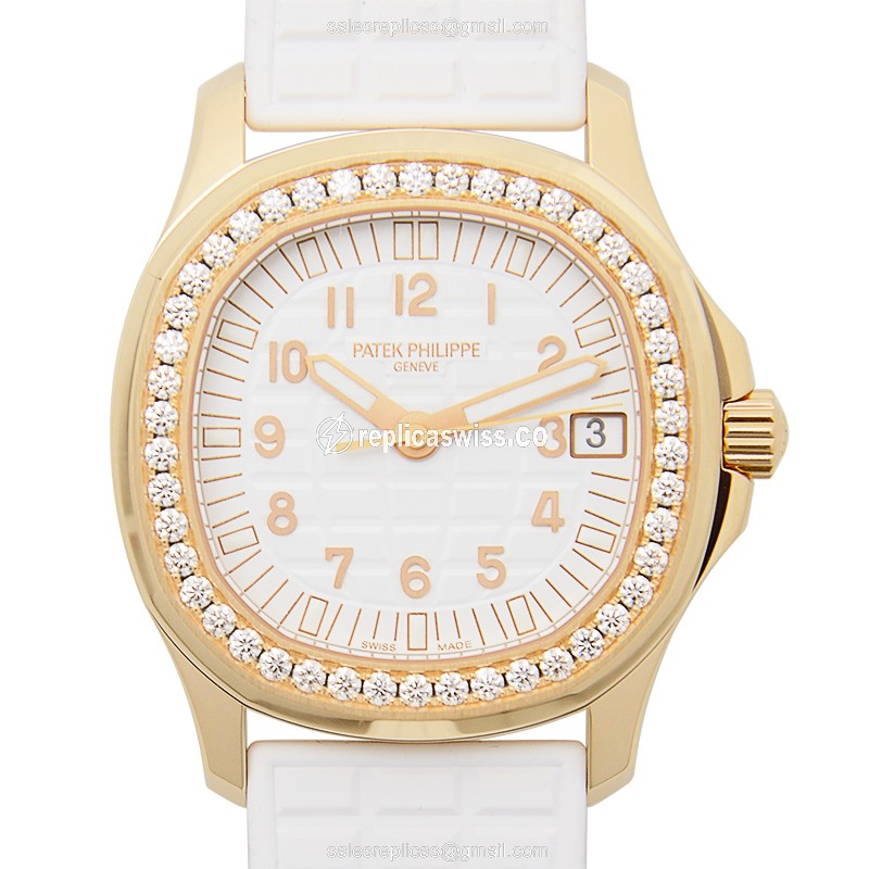Elegant Patek Philippe 5068R-010 AQUANAUT Automatic Replica in White Dial 18kt Rose Gold with