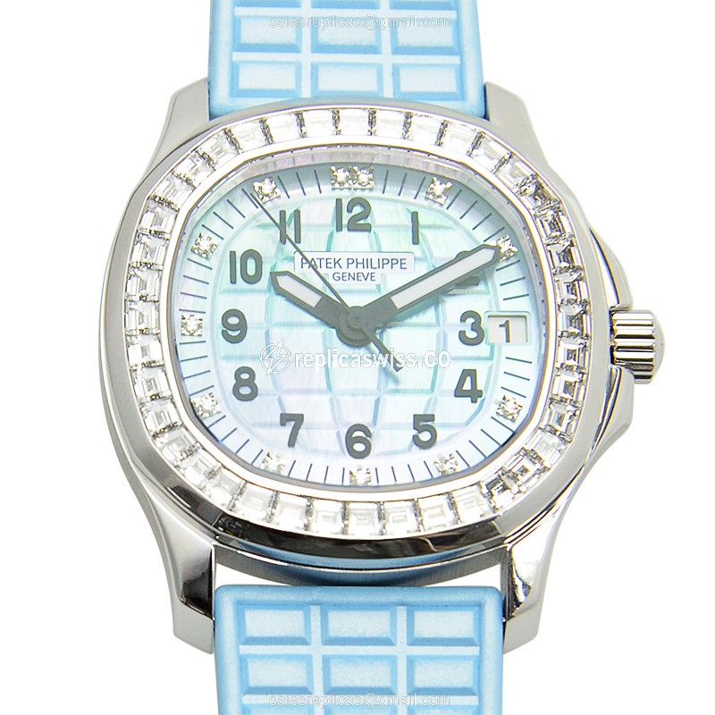 Elegant Patek Philippe 5072G-001 AQUANAUT Replica in 18kt White Gold, Automatic Movement, Blue