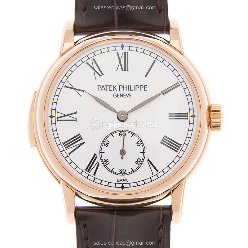 Elegant Patek Philippe 5078R-001 Replica Watch: Automatic Movement, White Dial, 18kt Gold Case