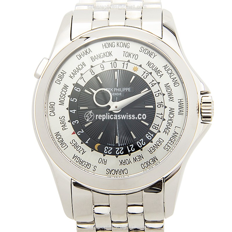 Elegant Patek Philippe 5130-1G-010 Replica, Automatic Movement, 18kt Gold Case, Silver Dial Watch