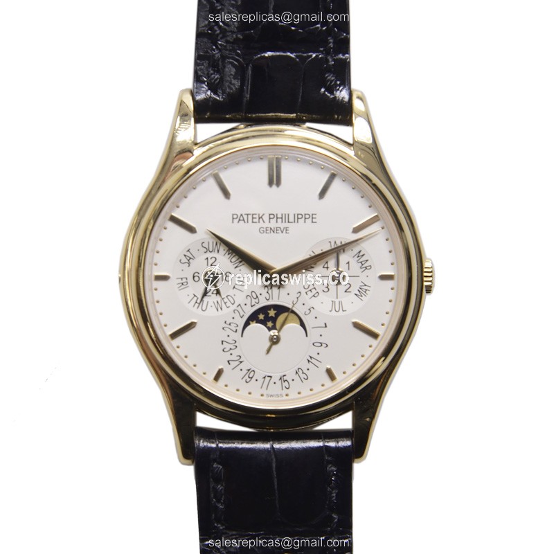 Elegant Patek Philippe 5140J-001 Grand Complications Replica in 18kt Yellow Gold with White Dial