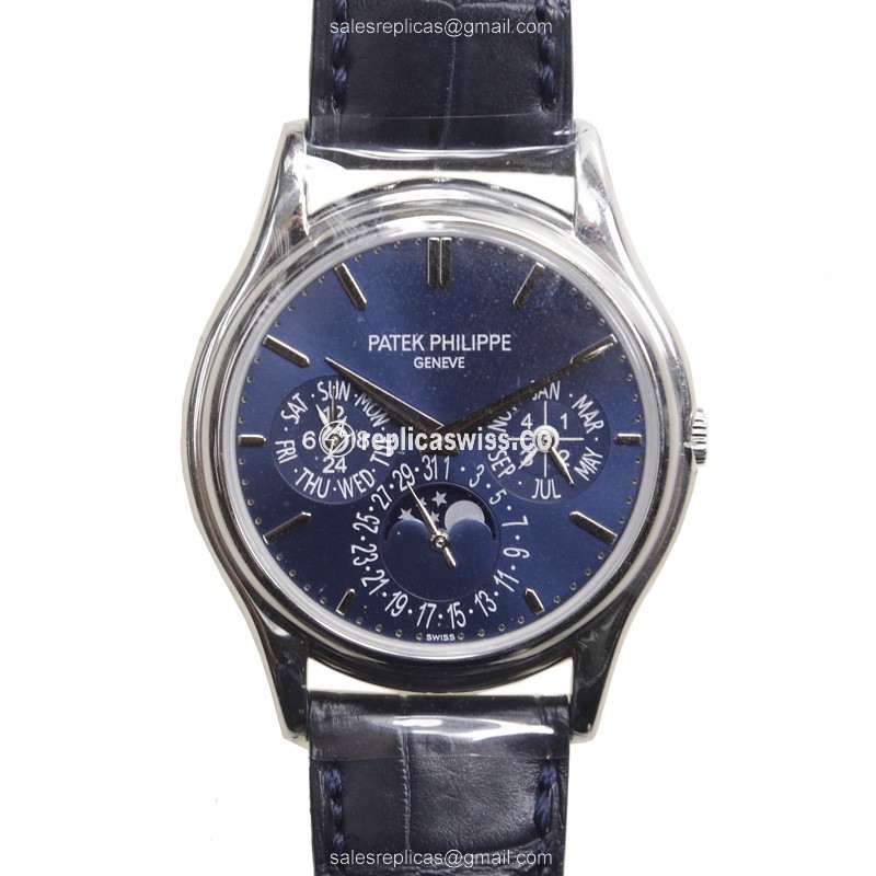Elegant Patek Philippe 5140P-001 Grand Complications Replica in Blue Dial & Platinum Case Watch