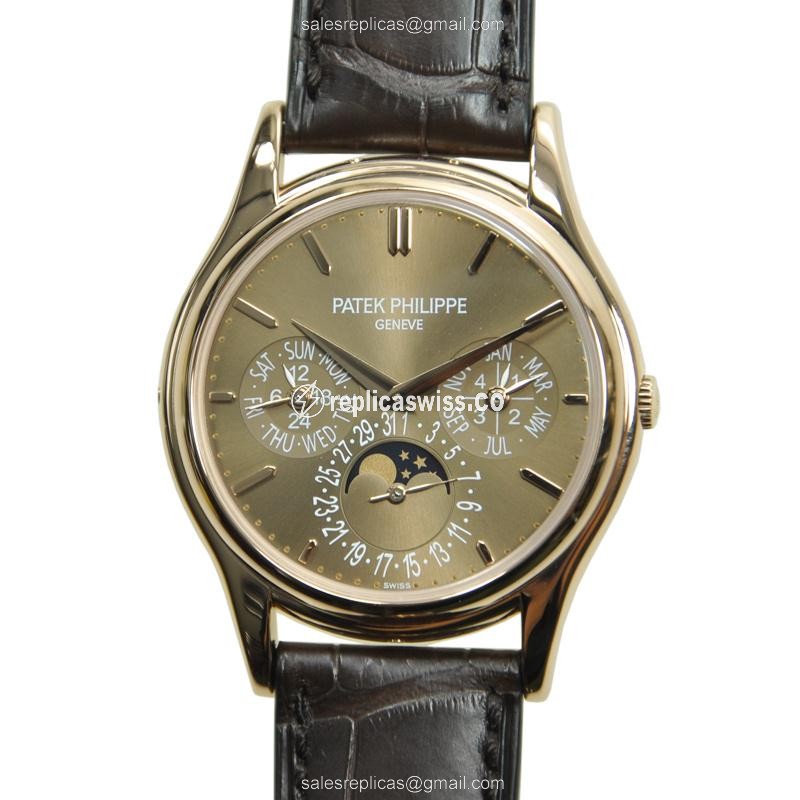 Elegant Patek Philippe 5140R-001 Replica with Brown Dial 18kt Gold Case, Automatic Movement