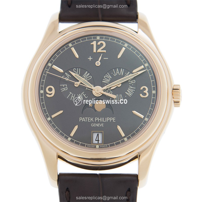 Elegant Patek Philippe 5146J-010 Replica in 18kt Gold, Automatic Movement & Dark Grey Dial Watch