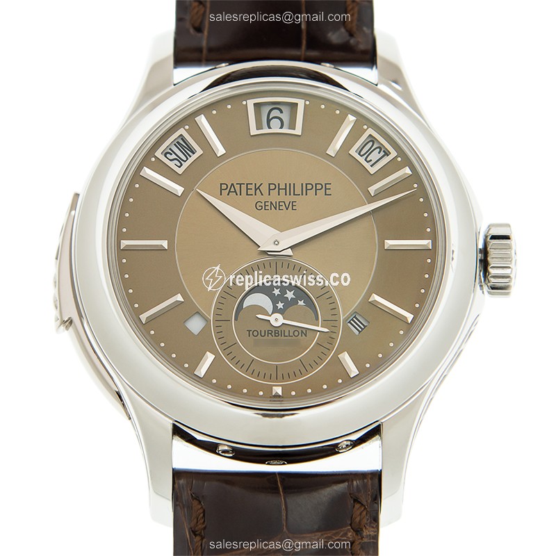 Elegant Patek Philippe 5207P-001 Replica Watch | Manual Wind | Brown Dial & Platinum Case