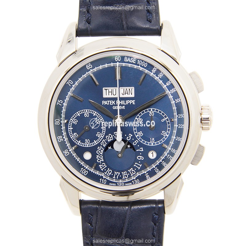 Elegant Patek Philippe 5270G-014 Replica with Blue Dial, Automatic Movement, 18kt Gold Case & Blue