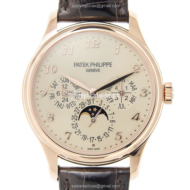 Elegant Patek Philippe 5327R-001 Replica in 18kt Gold, Automatic Movement & Beige Dial Watch
